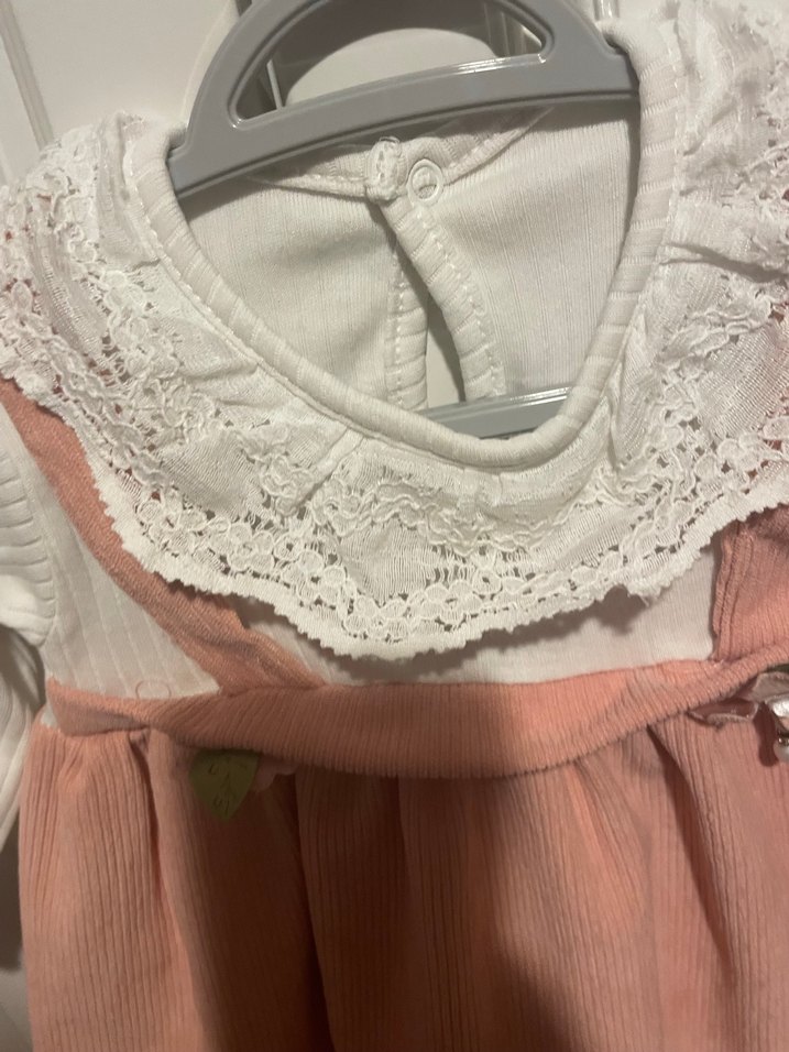 Pembe Kız Çocuk Fırfırlı Elbise - Görsel 2