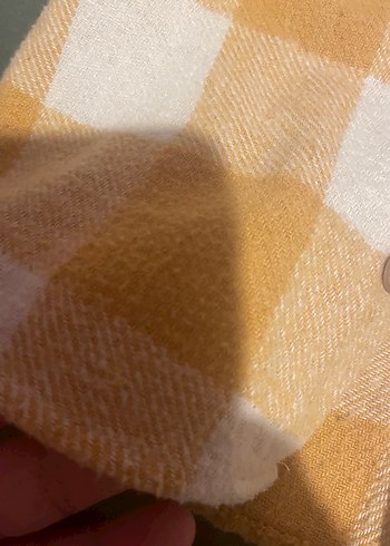 Sarı Kareli Kız Çocuk Düğmeli Gömlek - Görsel 4