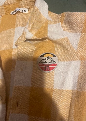 Sarı Kareli Kız Çocuk Düğmeli Gömlek - Görsel 3