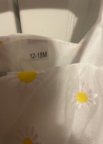 Beyaz Çiçekli Uzun Kollu Kız Elbisesi - Görsel 4