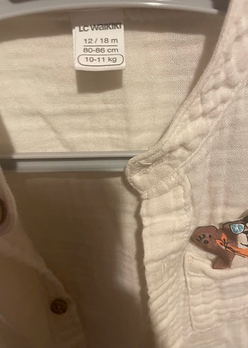 Erkek Bebek Nakışlı Keten Gömlek - Görsel 2