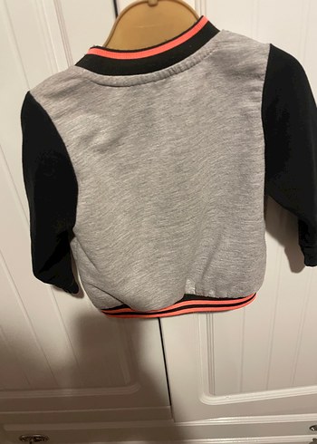 Kız Çocuk Gri Fermuarlı Sweatshirt - Görsel 3