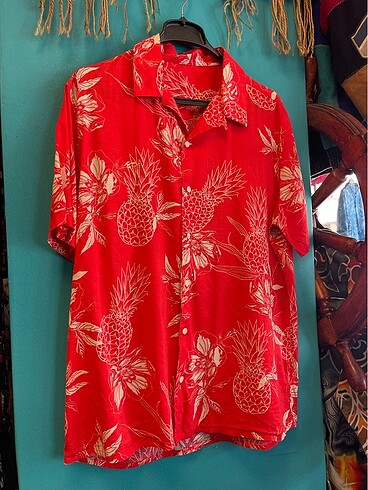 Unisex Vintage hawaii gömlek En 60 boy 70 M