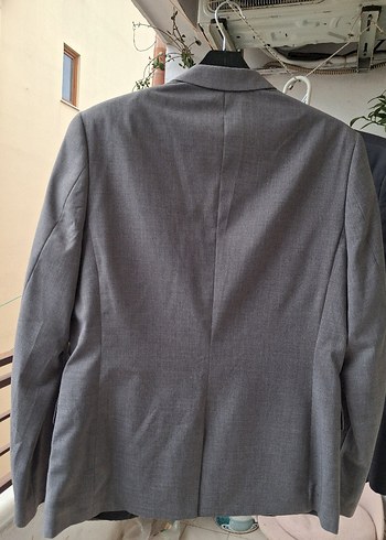 Düğmeli Gri Erkek Ceket, Normal Boy, Notch Yaka - Görsel 2