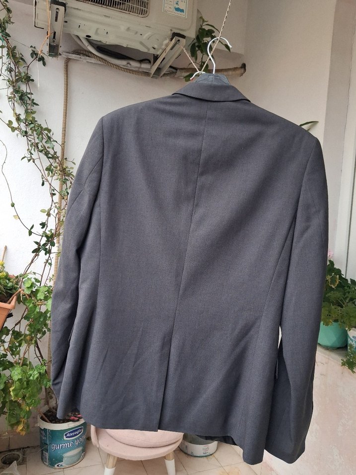 Gri Erkek Düğmeli Regular Fit Takım Ceketi - Görsel 3