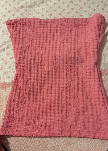 Pembe Bohem straplez üst