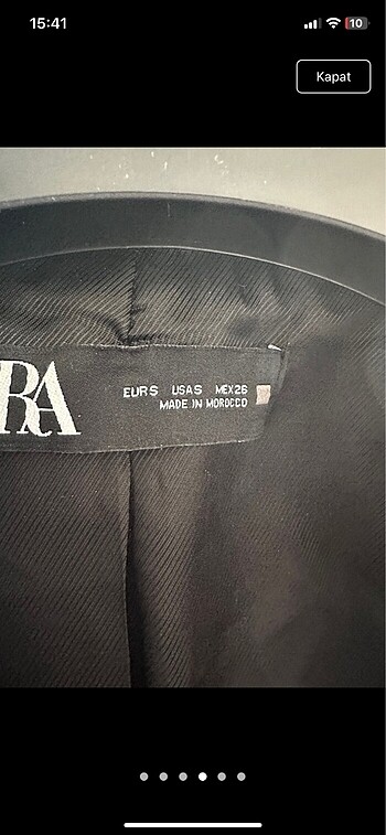 s Beden siyah Renk Zara Kısa Crop Blazer Ceket