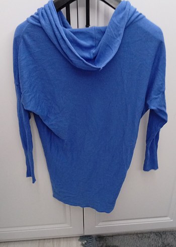 Kadın Mavi Salaş Yaka Detaylı Triko - Görsel 3