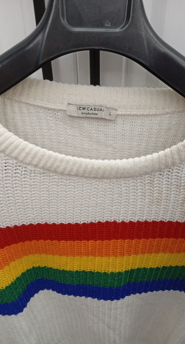 Renkli Çizgili Triko Kadın Kazak - Görsel 2