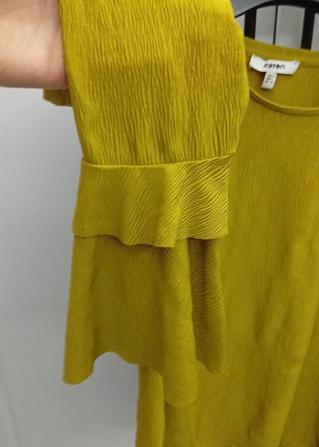 yağ yeşili piliseli Uzun Kollu Kadın Bluz - Görsel 3