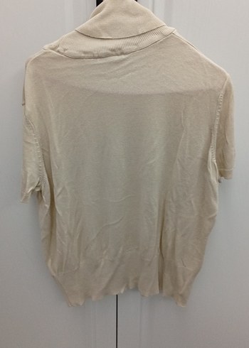 Bej Kısa Kollu Boğazlı Kadın Kazak - Görsel 4