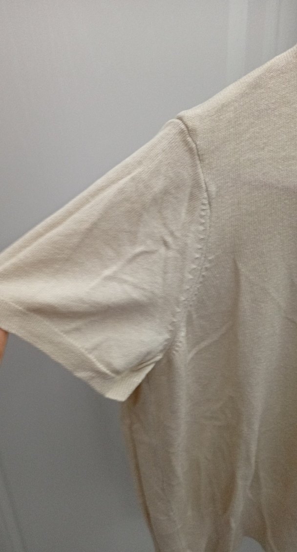 Bej Kısa Kollu Boğazlı Kadın Kazak - Görsel 2