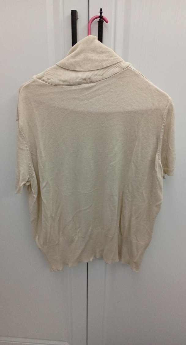 Bej Kısa Kollu Boğazlı Kadın Kazak - Görsel 4