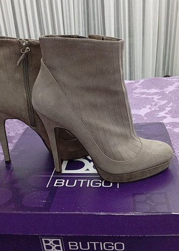 Bej Süet Topuklu Kadın Bot - Görsel 7