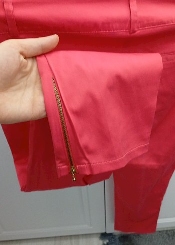 pembe kadın  Kumaş Pantolon - Görsel 4