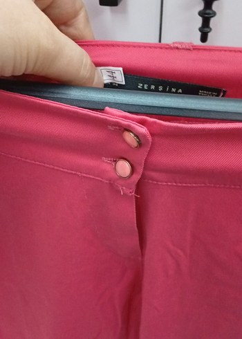 pembe kadın  Kumaş Pantolon - Görsel 2