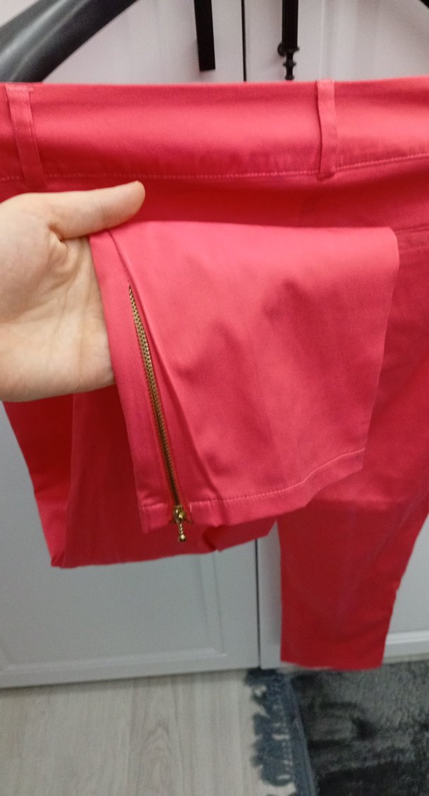 pembe kadın  Kumaş Pantolon - Görsel 4