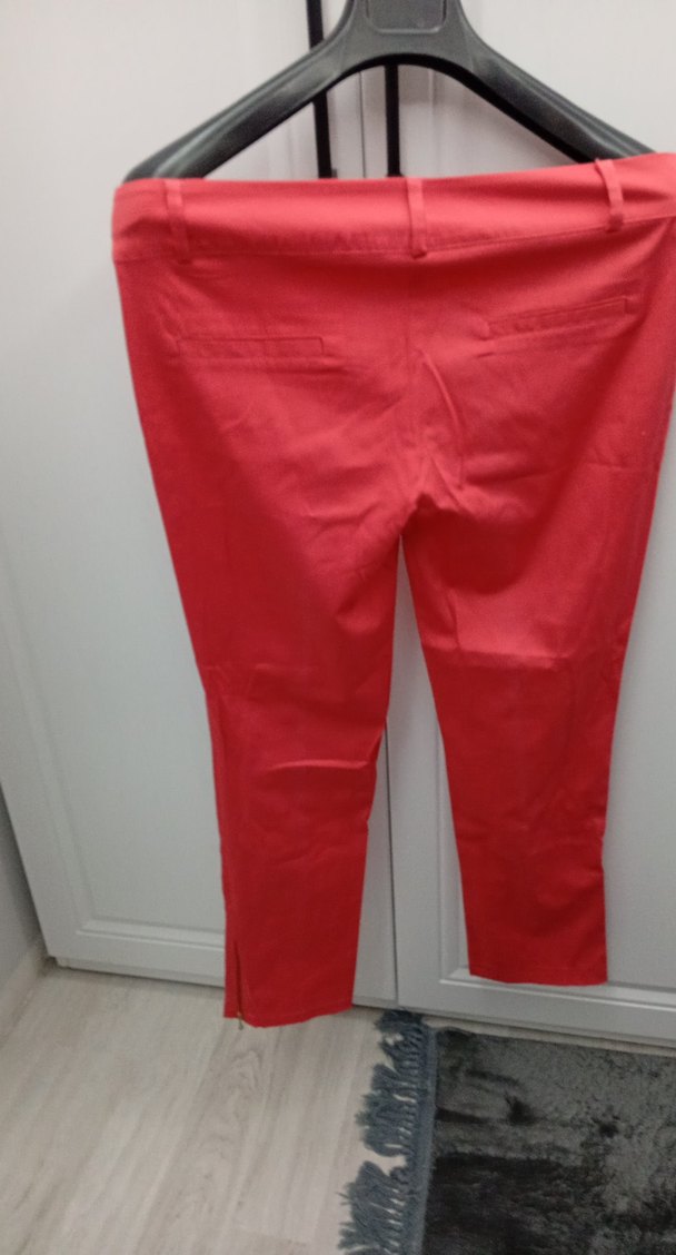 pembe kadın  Kumaş Pantolon - Görsel 3