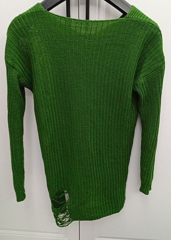 Yeşil Örgü Kadın Kazak - Görsel 4