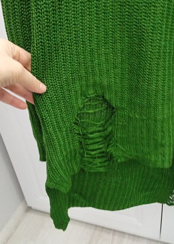 Yeşil Örgü Kadın Kazak - Görsel 3