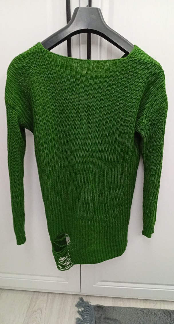 Yeşil Örgü Kadın Kazak - Görsel 4