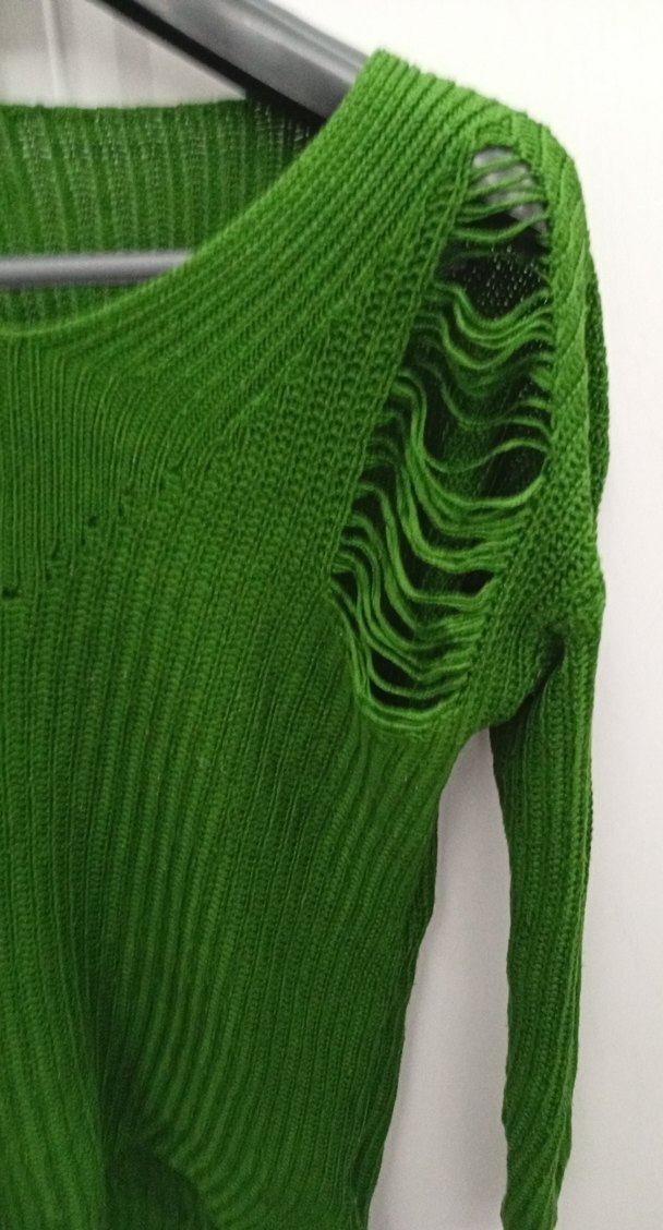 Yeşil Örgü Kadın Kazak - Görsel 2