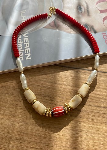 Uzun Renkli Boncuklu Bohem Kadın Kolye - Görsel 2