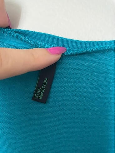 Benetton Orijinal Turkuaz Elbise - Görsel 2