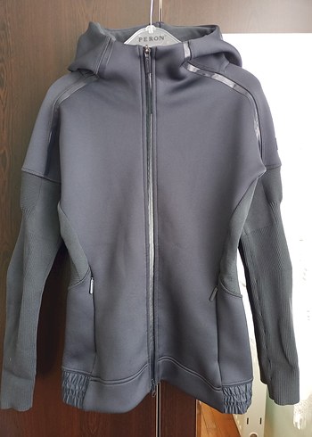 Stella McCartney Gri Kapusonlu Spor Fermuarli Sweatshirt