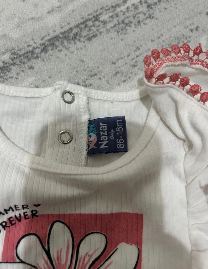 Renkli Baskılı Fırfırlı Bebek Kız Takımı - Görsel 5