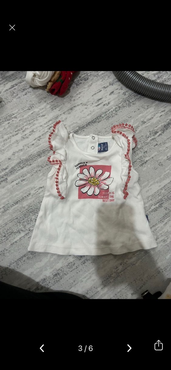 Renkli Baskılı Fırfırlı Bebek Kız Takımı - Görsel 3