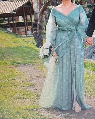 Kayık yaka kloş elbise - Görsel 7