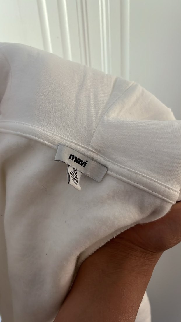 Mavi Ekru Kapüşonlu Sweatshirt — görsel 2/3