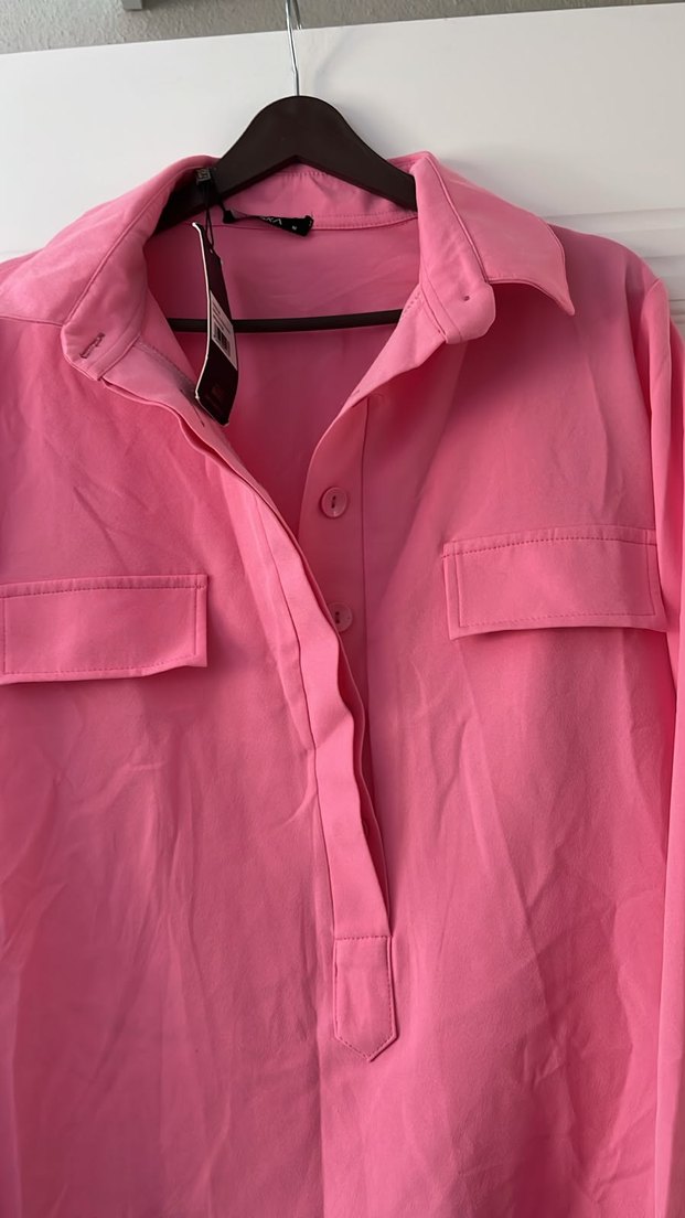 Canlı Pembe Uzun Kollu Gömlek — görsel 2/3