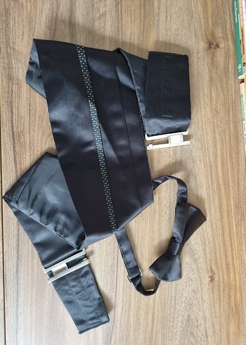 Siyah Kemerli Modern Papyon Seti - Görsel 2