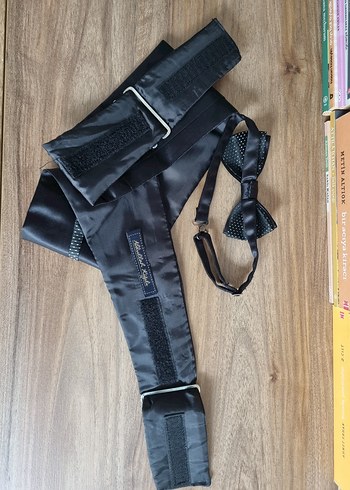 Siyah Kemerli Modern Papyon Seti - Görsel 8