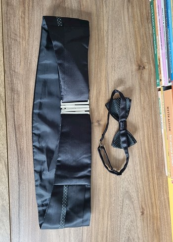 Siyah Kemerli Modern Papyon Seti - Görsel 9