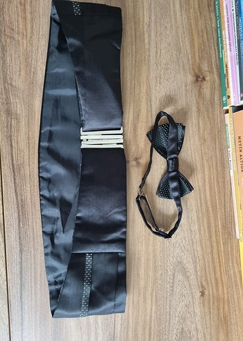 Siyah Kemerli Modern Papyon Seti - Görsel 10