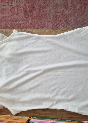 xs Beden beyaz Renk koton Beyaz Fırfırlı Pamuklu Bluz