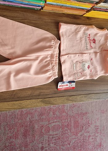 HelloBaby Pastel Pembe Baskılı Kız Bebek Takımı