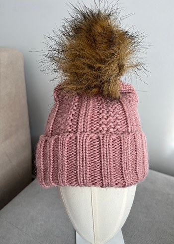 Pembe Örgü Kadın Bere - Görsel 3