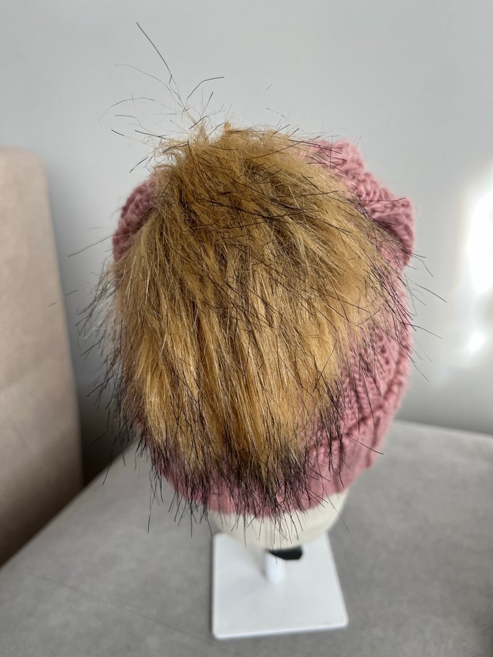 Pembe Örgü Kadın Bere - Görsel 2