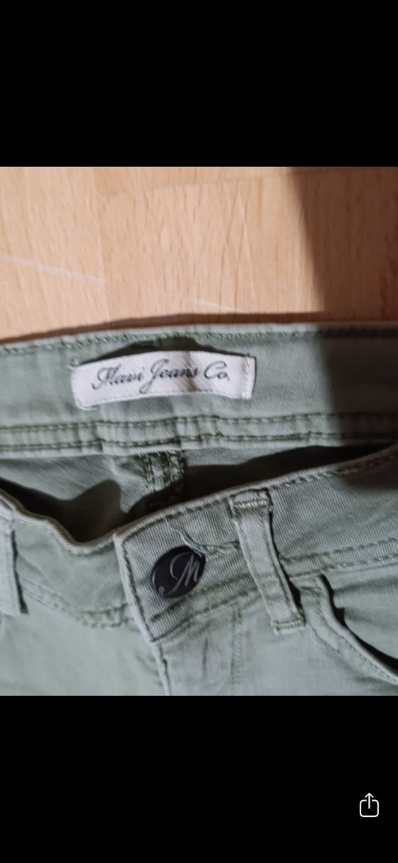 Düğmeli Yeşil Mini Denim Kadın Kot - Görsel 2