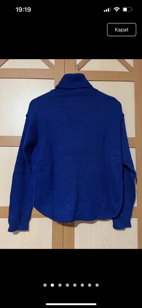 Kadın Lacivert Triko Boğazlı Kazak - Görsel 2