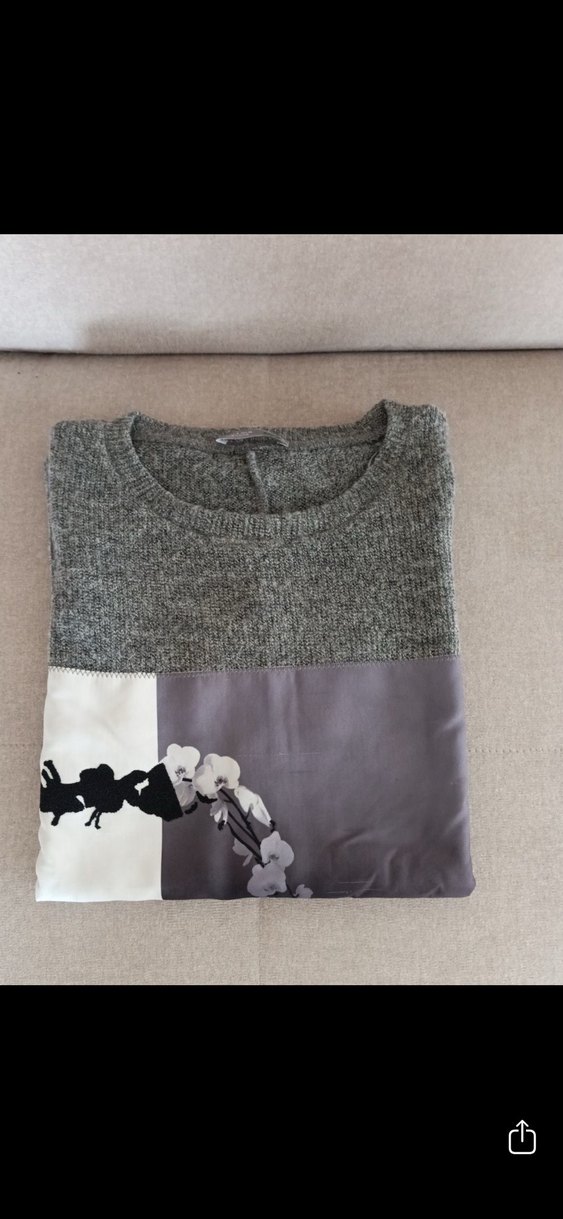 Gri Örme Kadın Tişört - Görsel 4