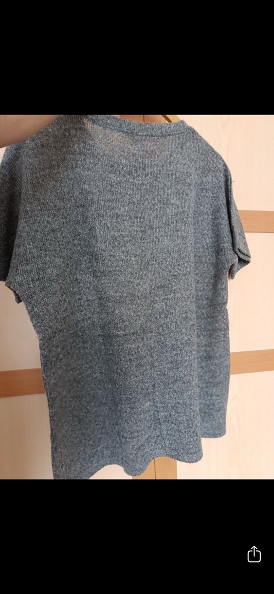 Gri Örme Kadın Tişört - Görsel 2