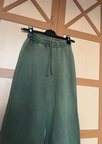 Kadın Haki sweat Salaş Kemerli Pantolon - Görsel 2