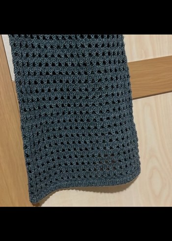 Gri Mini Örgü Kadın Kazak - Görsel 2