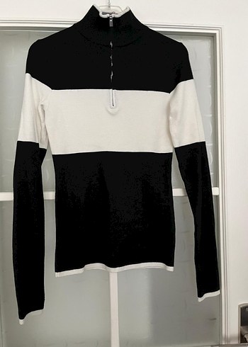 m Beden Fermuarlı Yarım Boğazlı Uzun Kollu Sweatshirt