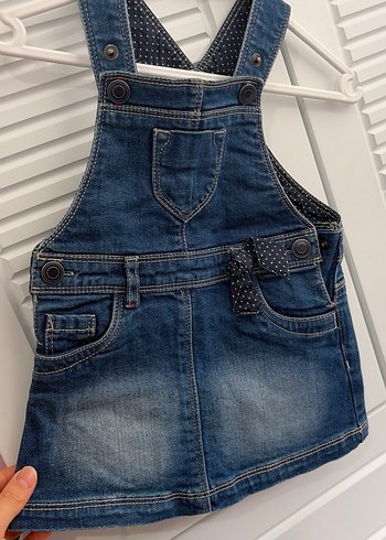 Kız Çocuk Kot Askılı Tulum - Görsel 2